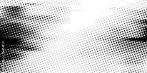 Halftone faded gradient texture. Grunge halftone grid background. White and black sand noise wallpaper. Retro pixelated vector backdrop