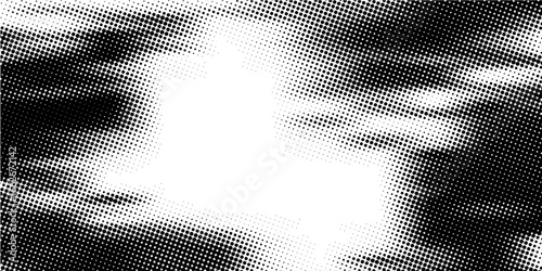 Halftone faded gradient texture. Grunge halftone grid background. White and black sand noise wallpaper. Retro pixelated vector backdrop