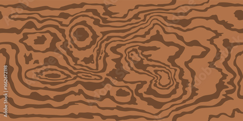 Brown red wooden surface with fibre and grain. Natural wood texture, seamless background. Vector illustration