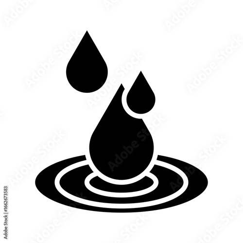 Water Drop Icon – Liquid Splash Solid Vector Illustration