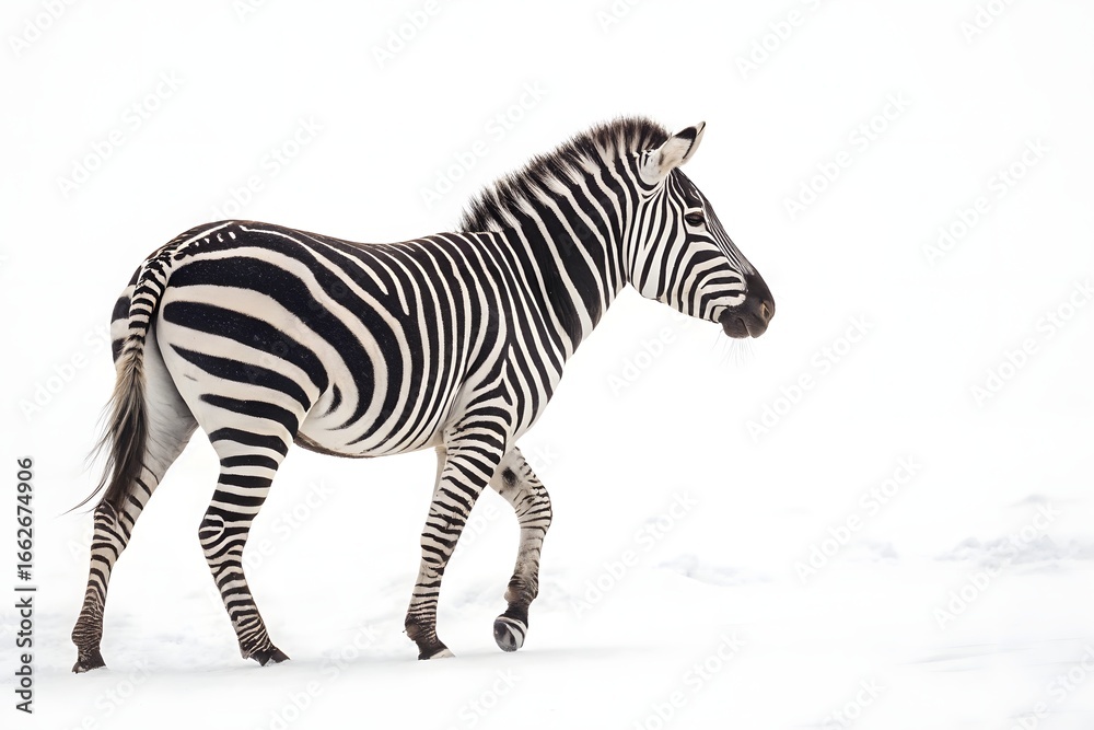 Naklejka premium zebra on white background