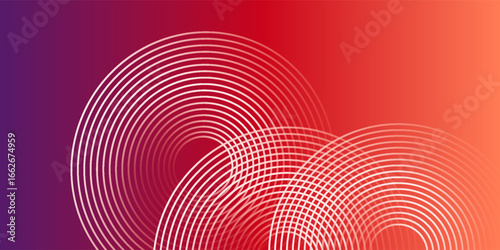 Abstract modern gradient horizontal template background. Trendy bright circle lines creative design. Minimal style graphic elements. Suit for poster, cover, banner, flyer, brochure