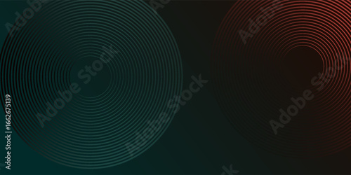 Abstract modern gradient horizontal template background. Trendy bright circle lines creative design. Minimal style graphic elements. Suit for poster, cover, banner, flyer, brochure