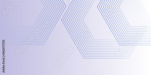 Digital futuristic technology concept with hexagons. Digital hexagonal blue abstract background. Geometric stripe line art design for poster,