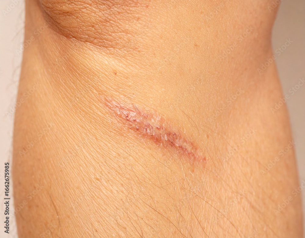 Fototapeta premium Surgical Scar on Leg – Close-Up