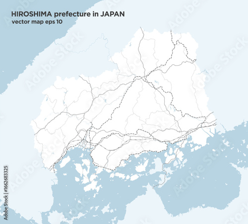 日本の広島県のシンプルなロードマップ