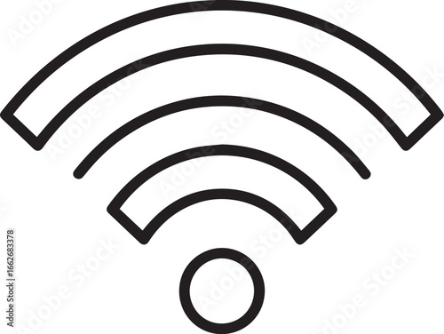 Wi-Fi Signal Icon – Basic Straight Lineal Style