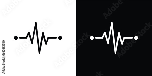 Lifeline on Split Background, Electrocardiogram Elements, Transparent