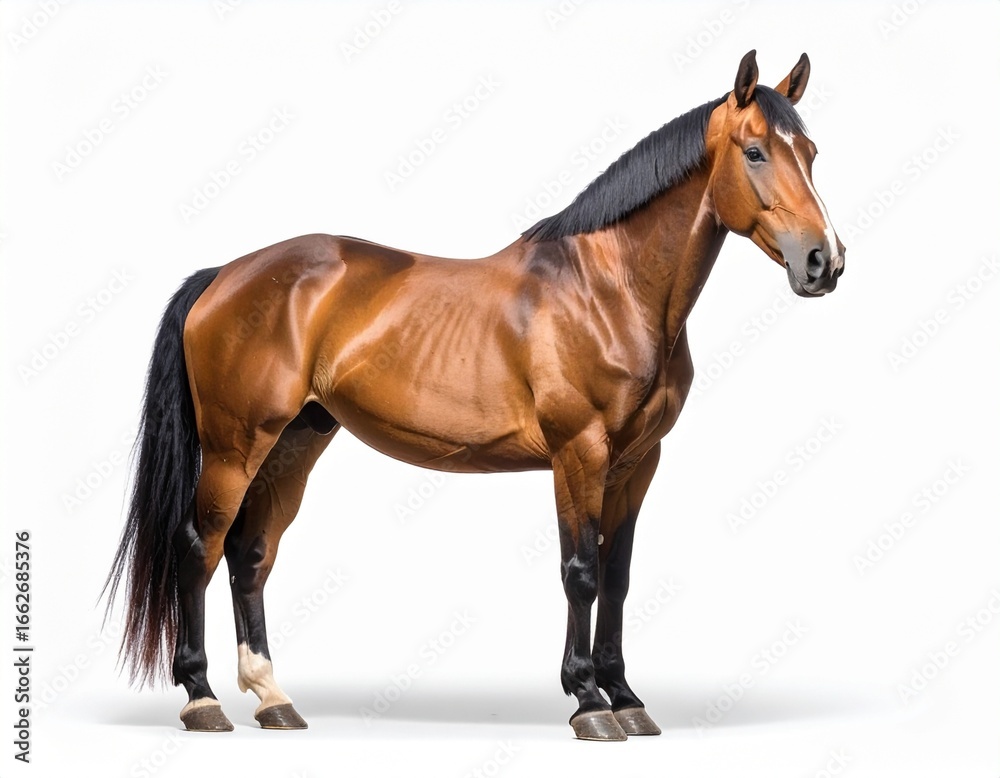Obraz premium Majestic Brown Horse with Black Mane