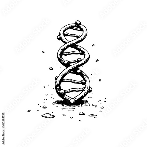 Abstract dna strand illustration representing genetic code structure scientific research and