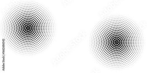 Halftone gradient. Dotted gradient, smooth dots spraying and halftones dot background seamless horizontal geometric pattern vector template set