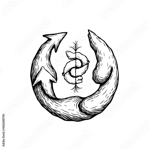 Depicting growth cycle an organic transformation symbolizing process of renewal and regeneration