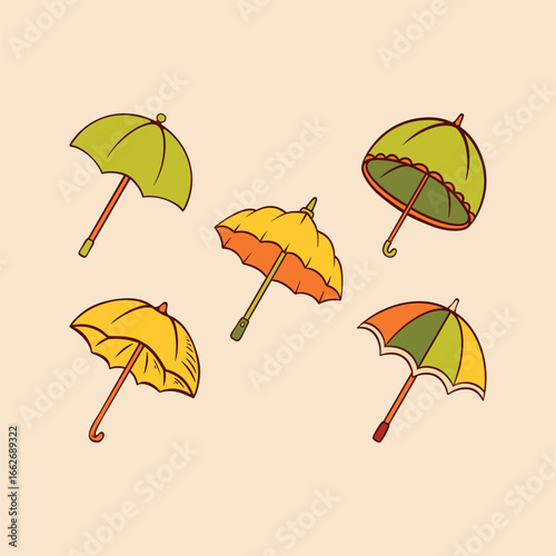 Autumn Season Hand Drawn Umbrella Collection
