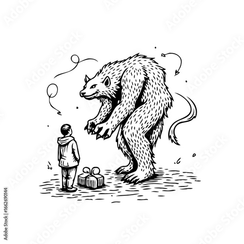 Encounter with the unexpected present a whimsical tale of imagination and childhood wonder in
