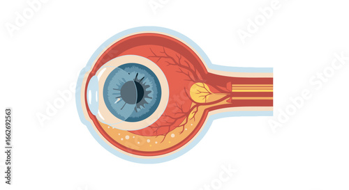 Detailed diagram of human eye anatomy for medical education and ophthalmic research resources