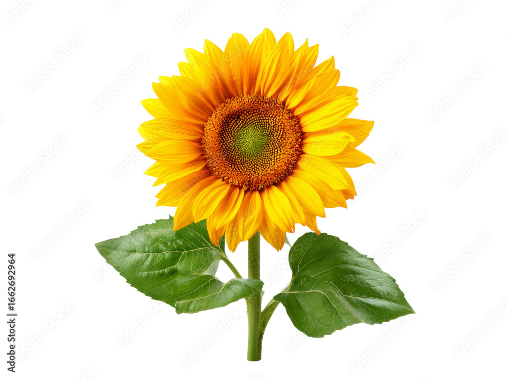 Obraz premium Vibrant single sunflower isolated on black background, Isolated On White Background, Png Transparent