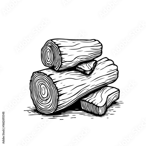 Rustic firewood pile displaying natural wood texture patterns for winter heating solutions and