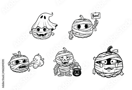 Pumpkin mummies art