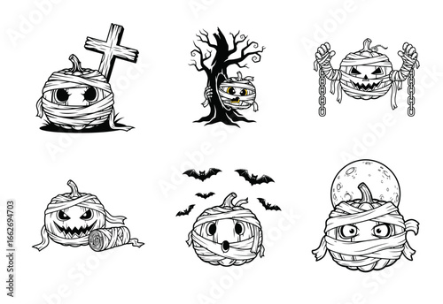Mummy pumpkin set