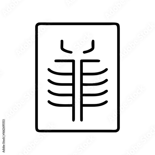 black and white x-ray of human chest clip art preview