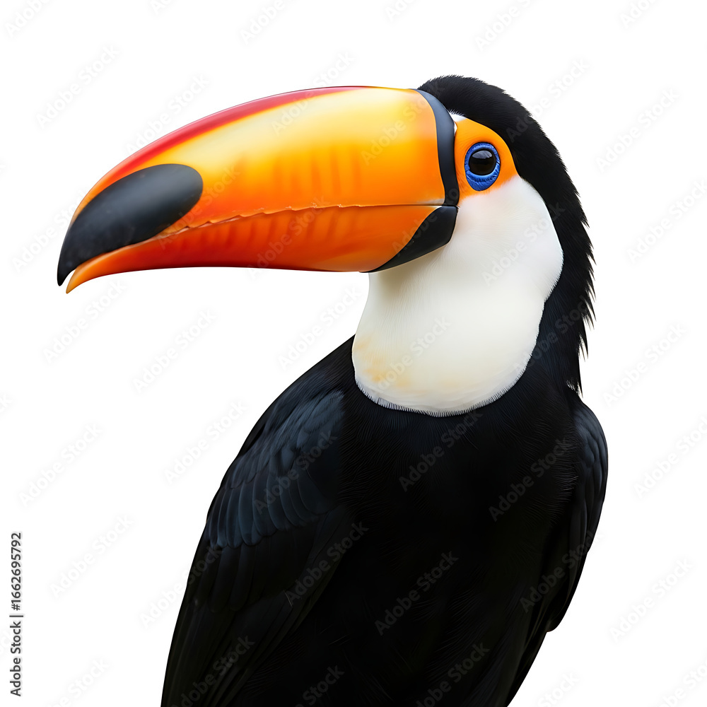 Naklejka premium toucan isolated on white background