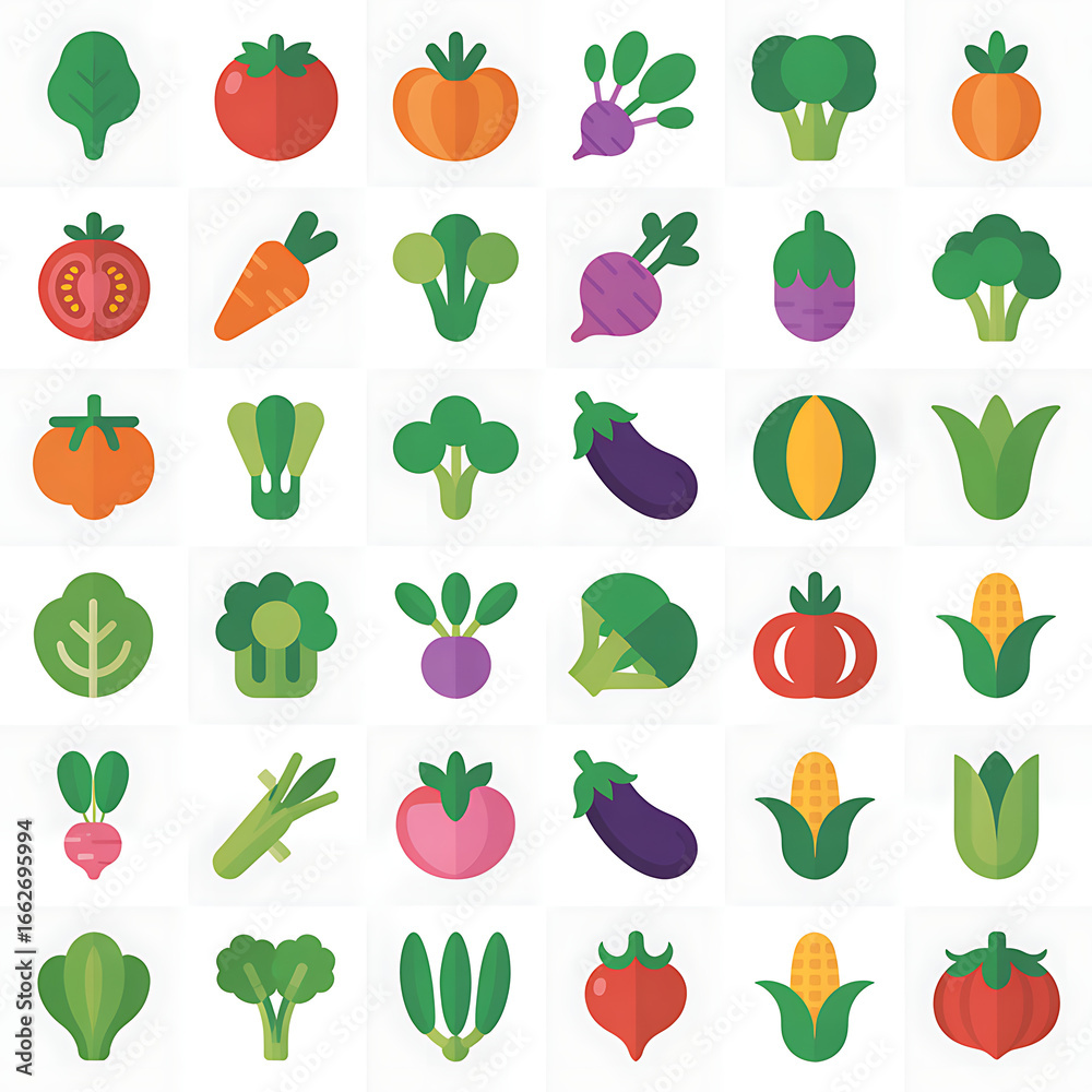 Obraz premium set of vegetables icons