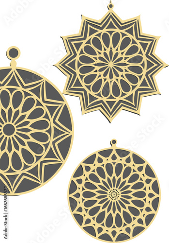 Golden Mandala Earrings Mockup