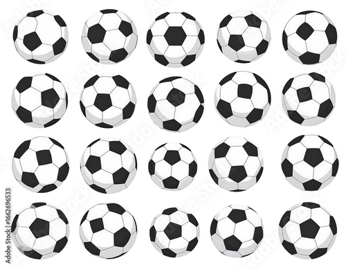Various soccer ball views