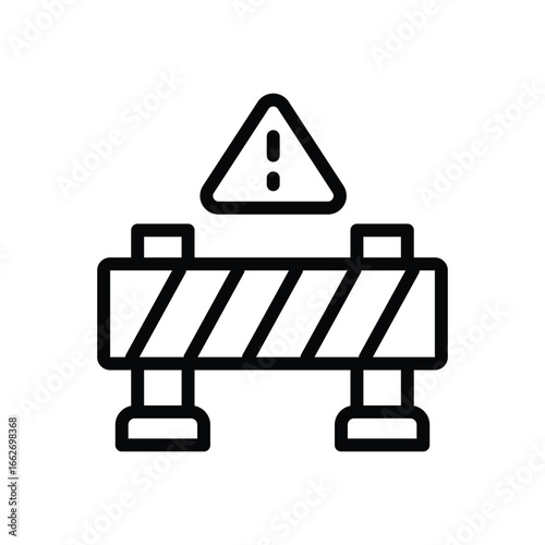 Roadblock Warning Icon: Construction Zone Ahead
