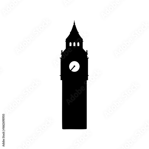 Silhouette of Big Ben the Great Clock in Elizabeth Tower in London