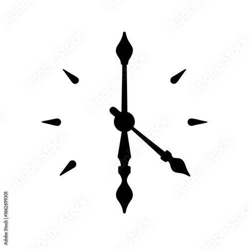 Silhouette of a clock face showing the time as six twenty eight