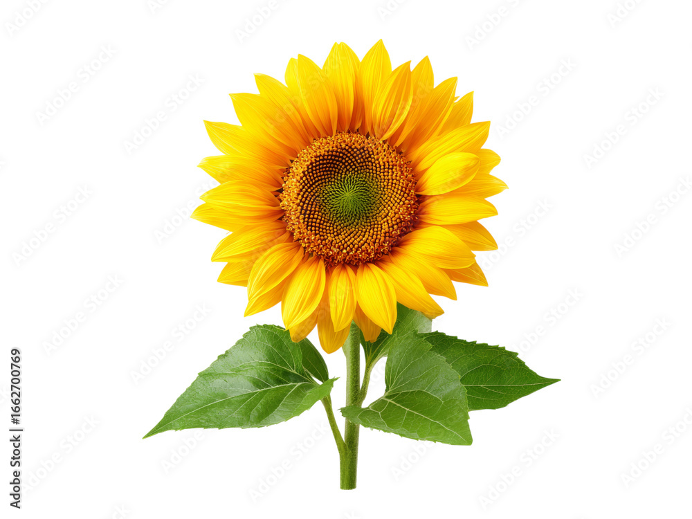 Fototapeta premium Vibrant single sunflower isolated on black background, Isolated On White Background, Png Transparent