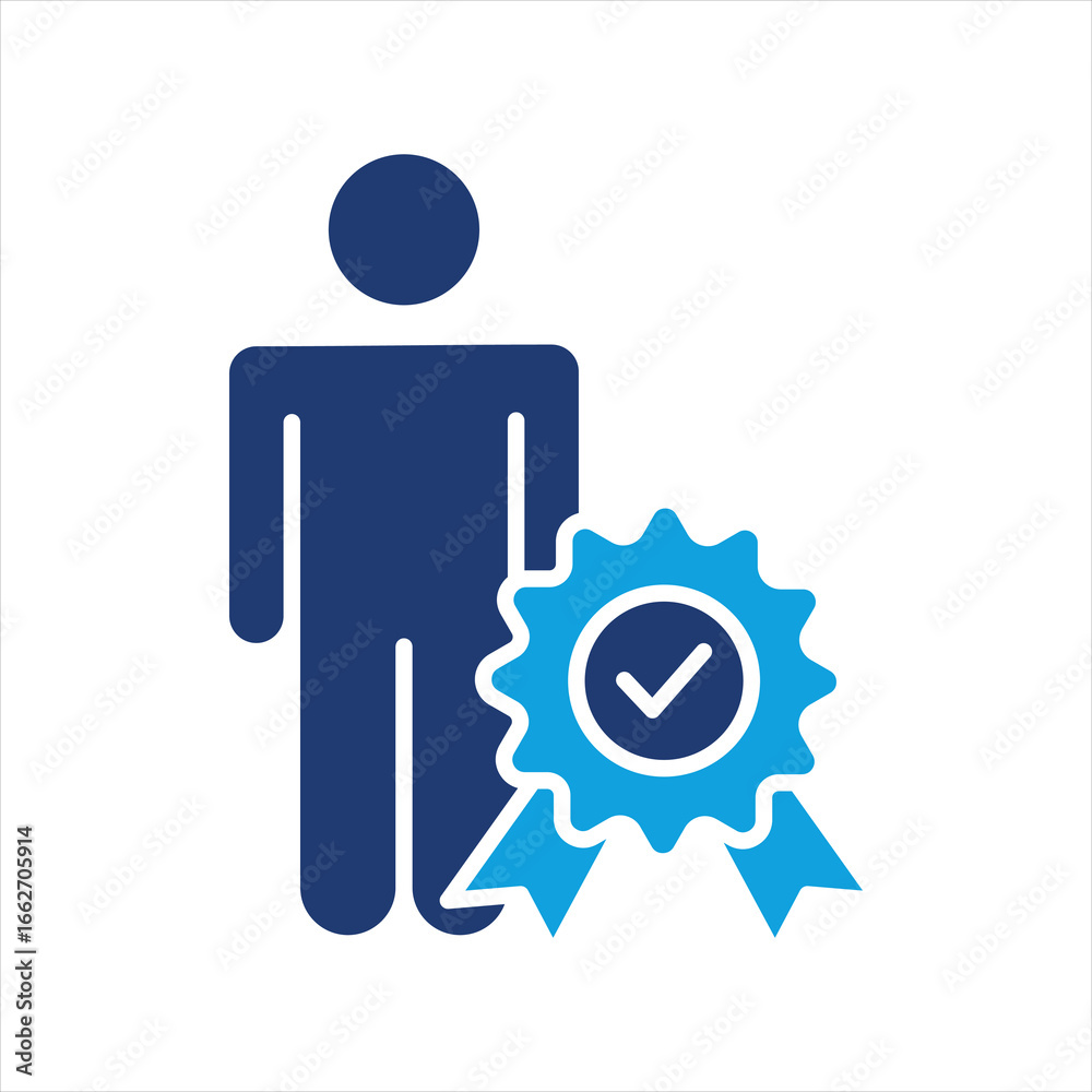Qualification Flat Blue Icon Qualification Flat Blue Icon