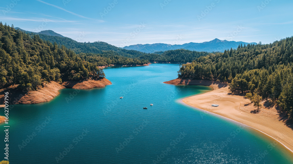 Fototapeta premium lake and mountains 