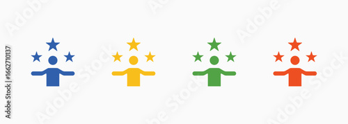 Expert Icon Set Color Multiple Style Collection