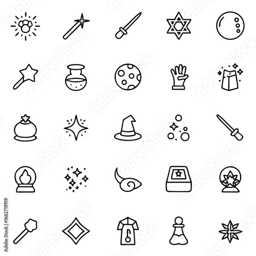 Magical symbols and tools for fantasy and enchantment