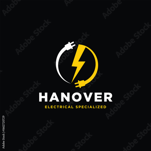 Black and Yellow Professional Electrical Specialized Logo Design 