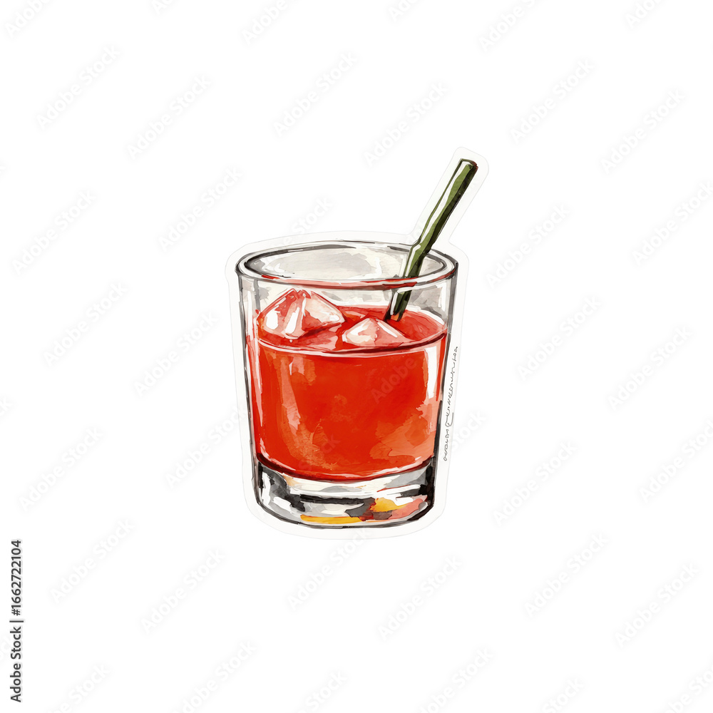 custom made wallpaper toronto digitalRefreshing Red Drink with Ice and Straw -