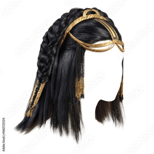 Ancient Egyptian Pharaoh's Elaborate Wig with