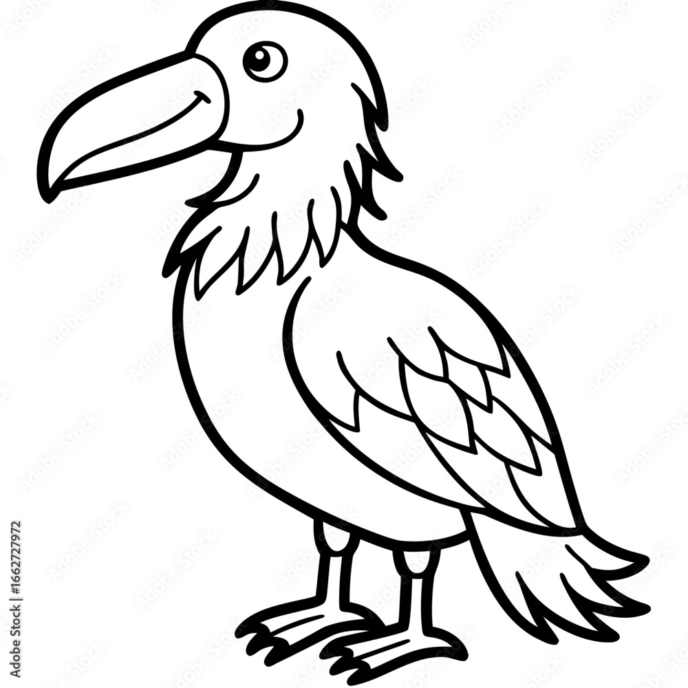 Obraz premium Shoebill line art vector