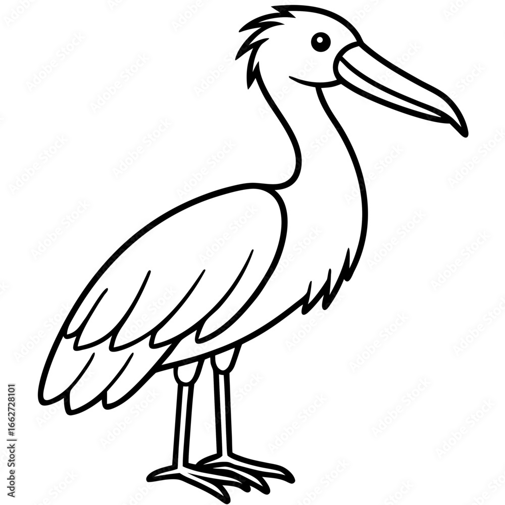 Obraz premium Shoebill line art vector