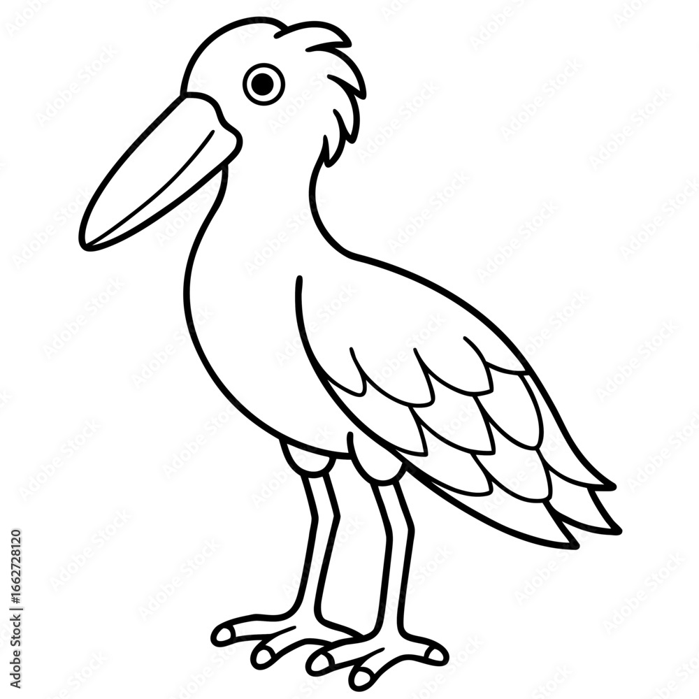 Obraz premium Shoebill line art vector