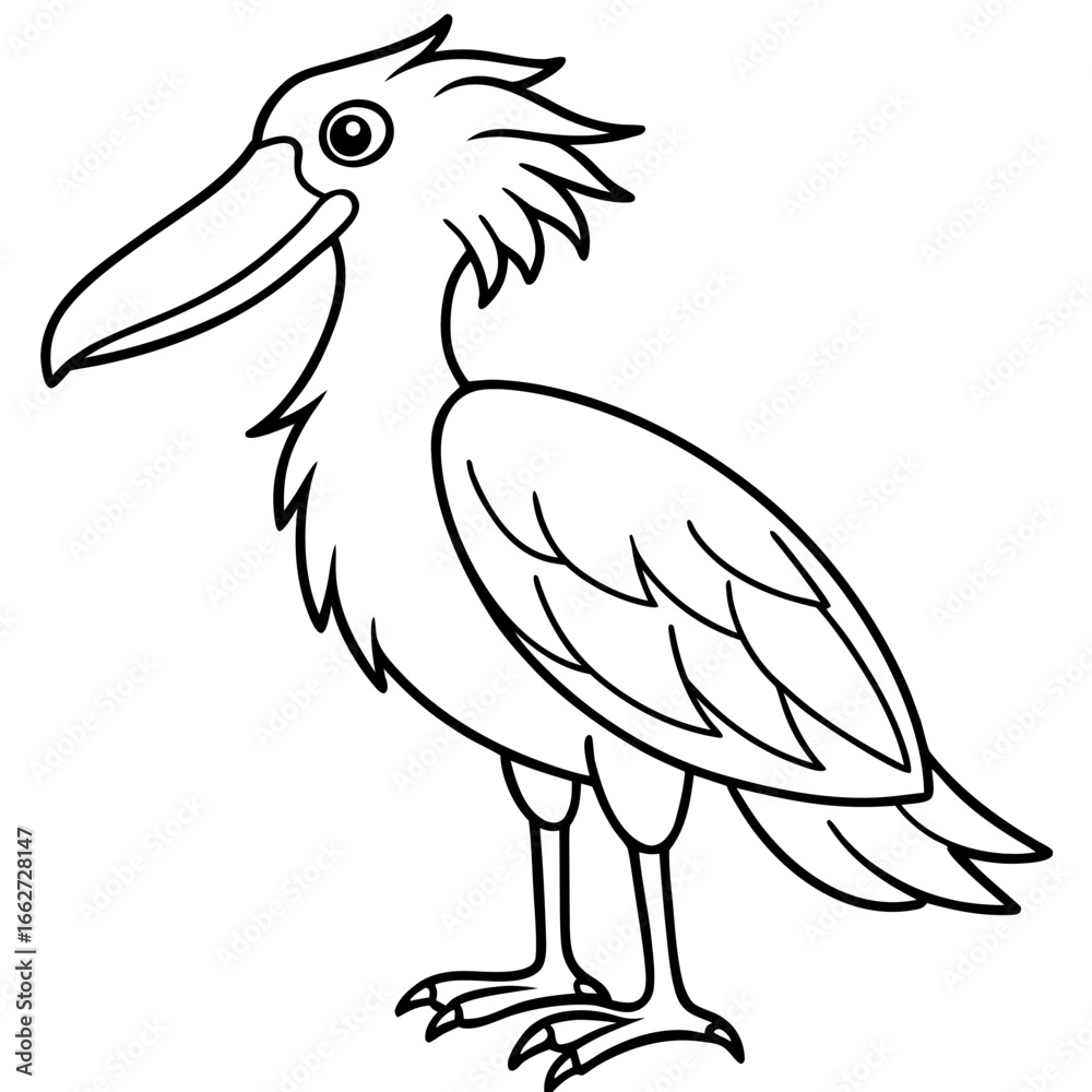 Obraz premium Shoebill line art vector