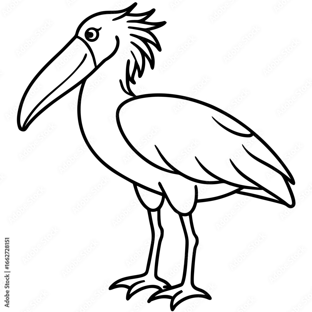 Fototapeta premium Shoebill line art vector