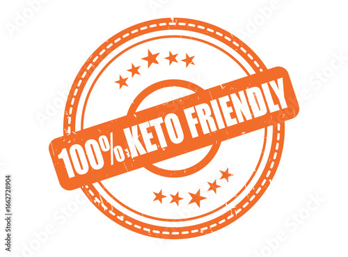 100% KETO FRIENDLY Rubber Stamp Seal with a Star Border