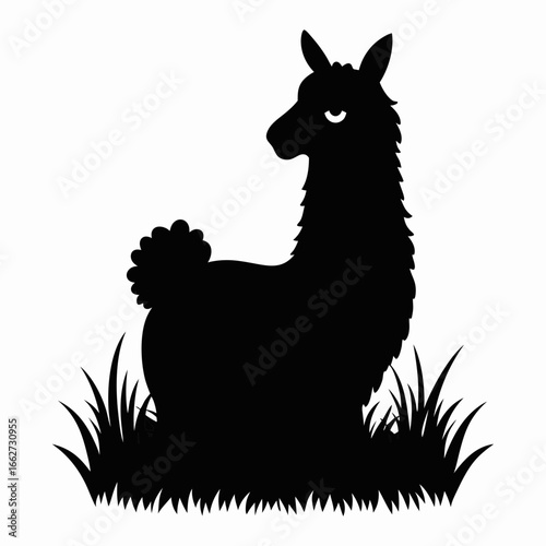 A llama silhouette vector illustration