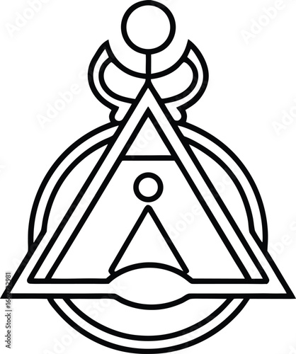 Mystical Symbol of Enlightenment: An intricately designed esoteric symbol, embodying geometric precision and spiritual depth, radiates with a sense of ancient wisdom.