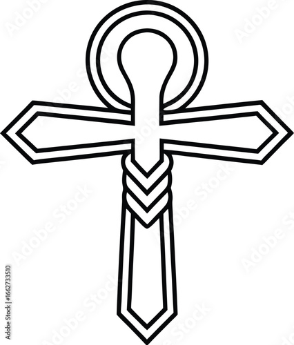 Ankh Symbol: The ancient Egyptian ankh, a symbol of life and eternity. The Ankh stands out, a symbol of life in ancient Egypt, representing the essence of existence and the promise of eternity. 