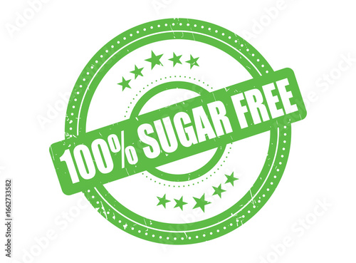 100% SUGAR FREE Rubber Stamp Seal with a Dotted Circle