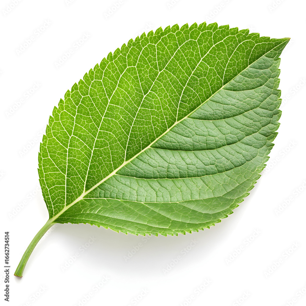 Obraz premium green apple leaf isolated on white background leaf
